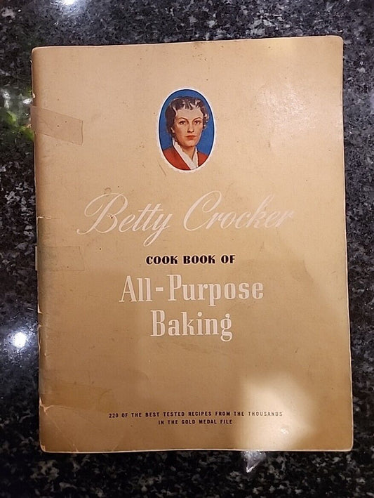 1942 Betty Crocker Cook Book of All-Purpose Baking Loose Cover  GOLD COVER