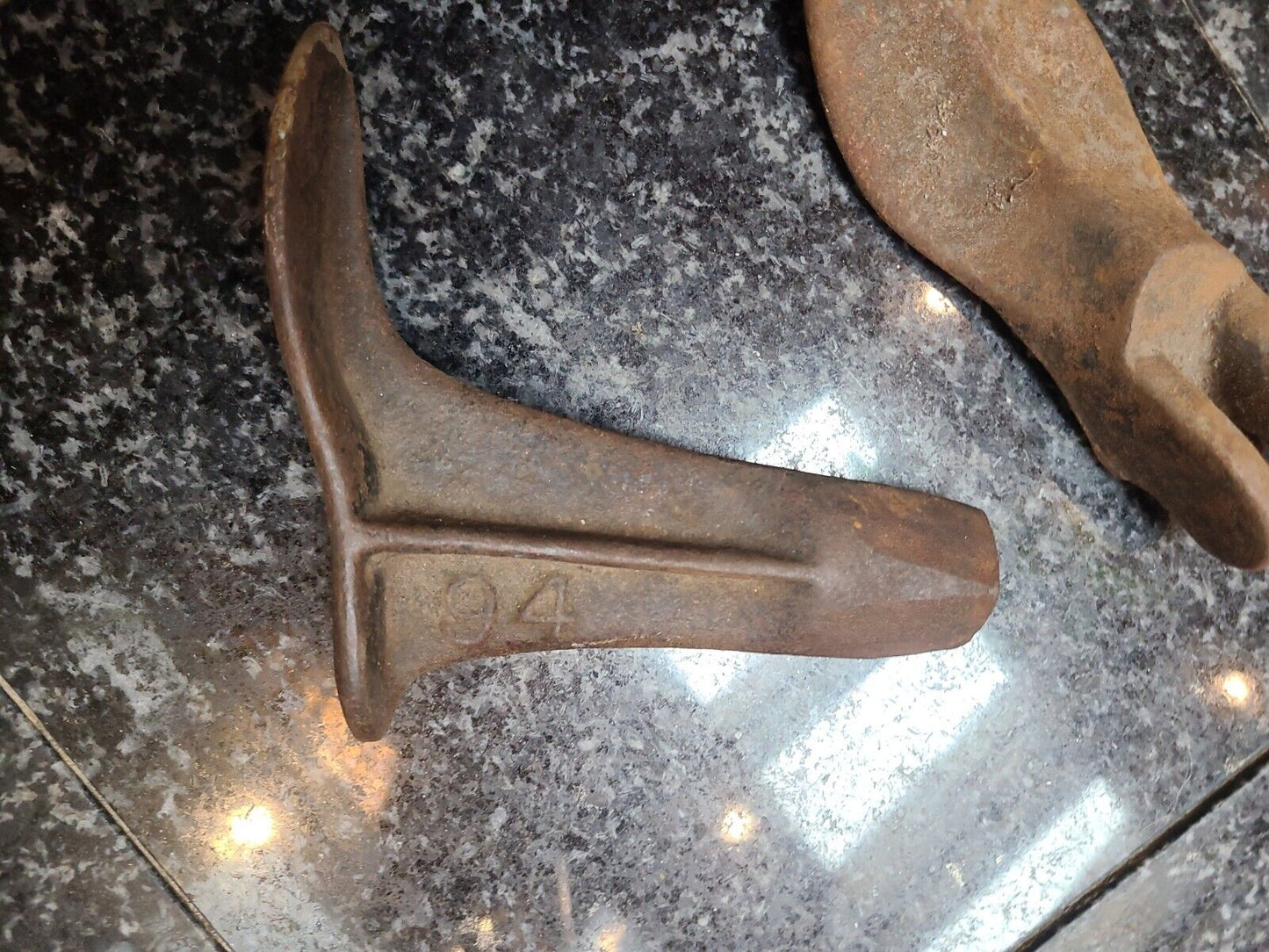 Antique Cast Iron Cobbler Shoe Form Mold Shoemaker Tool Metal Foot 4 pieces