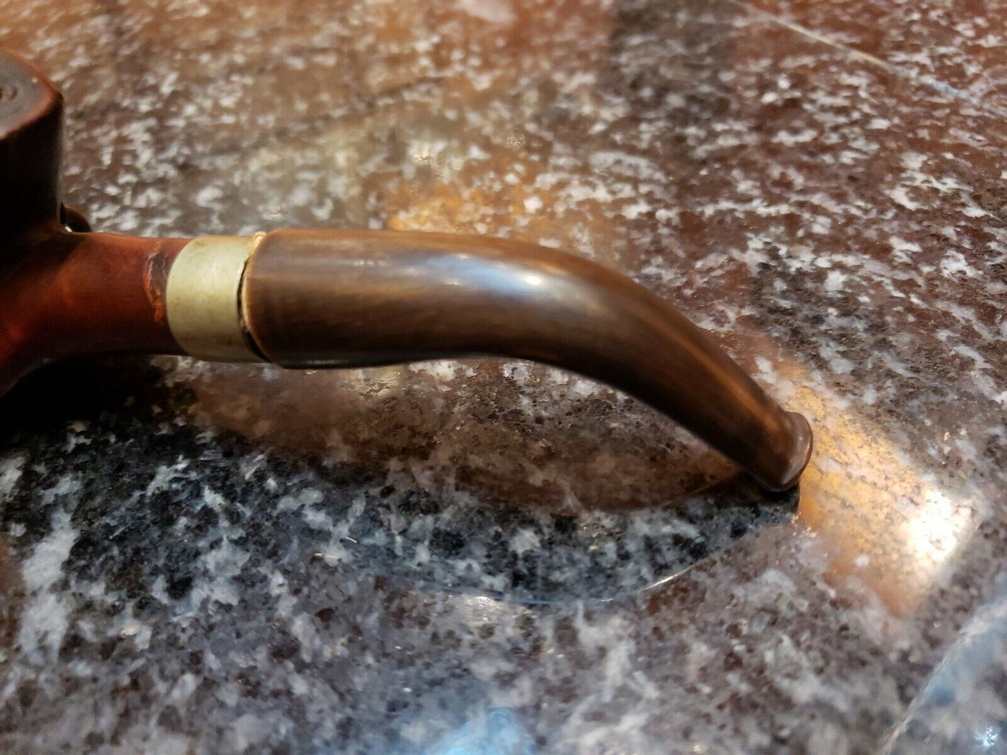 Cherry smoking pipe old french woman 5.75" approximately early 1900's hand made