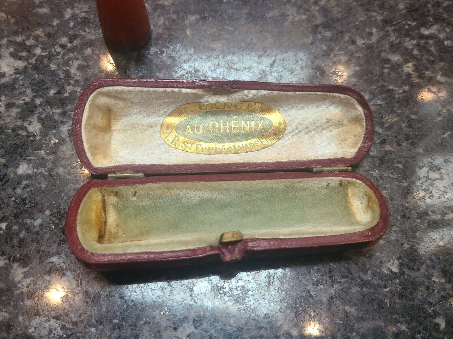 Vintage 3" cigarette holder french made with case A. lancel Au Phenix Marseille