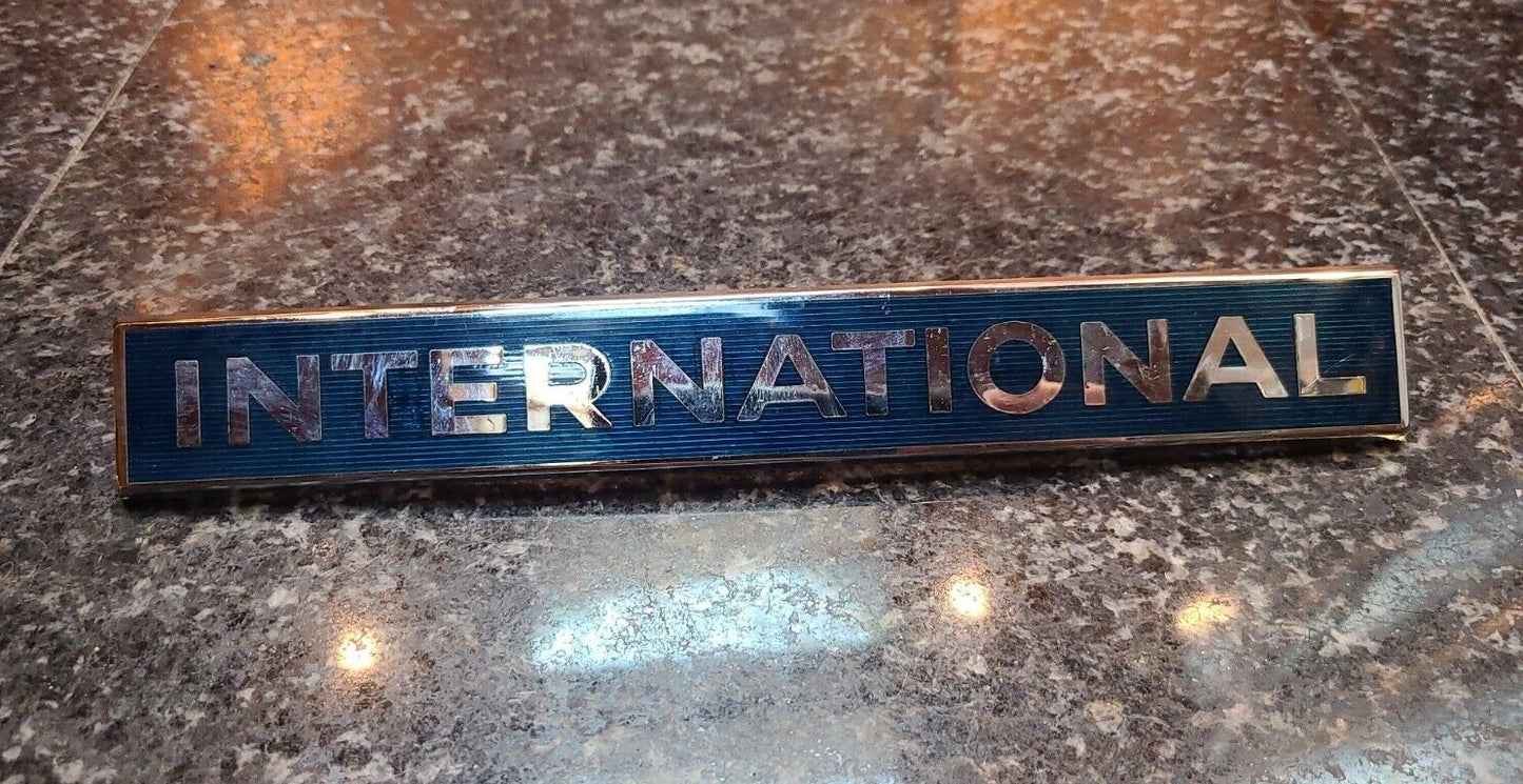 OEM blue International Truck Emblem Badge enamel nos
