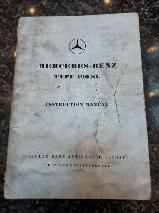 1955 Mercedes Benz 190SL Instruction Manual book Original Edition B w121 oem