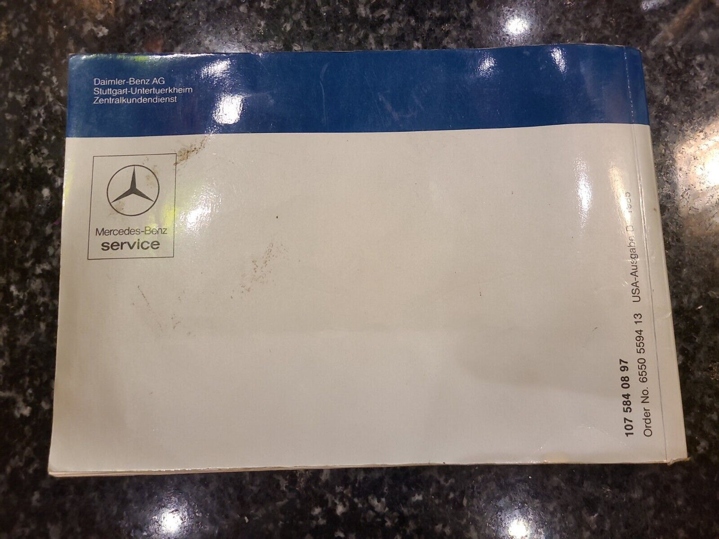 1985 Mercedes Benz 380SL Owner's Manual User Guide Convertible 1075840897 OEM