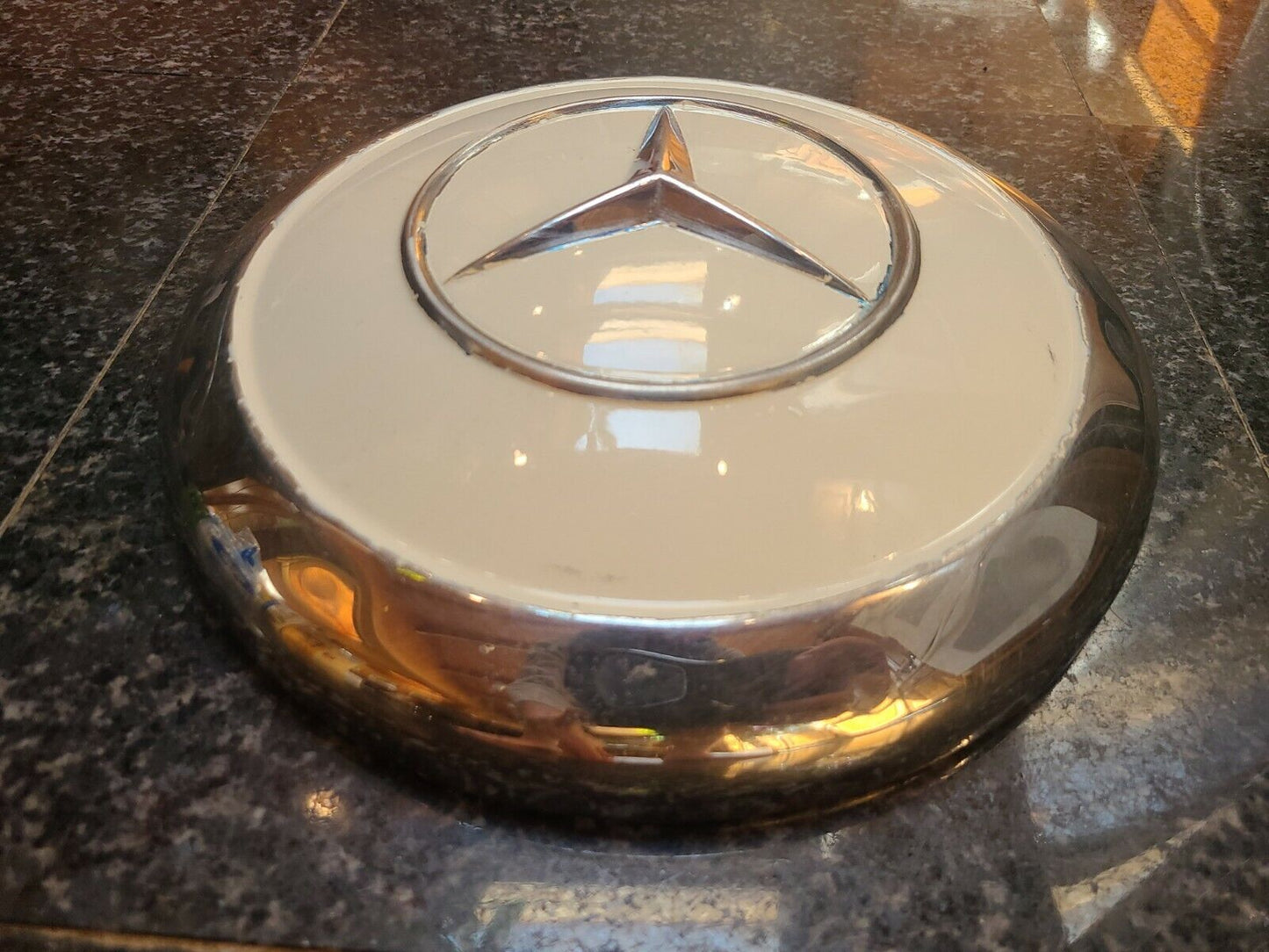 Mercedes 190SL wheel Center Cap white 9.5" 1864010025  300SL 230SL W198 (1)
