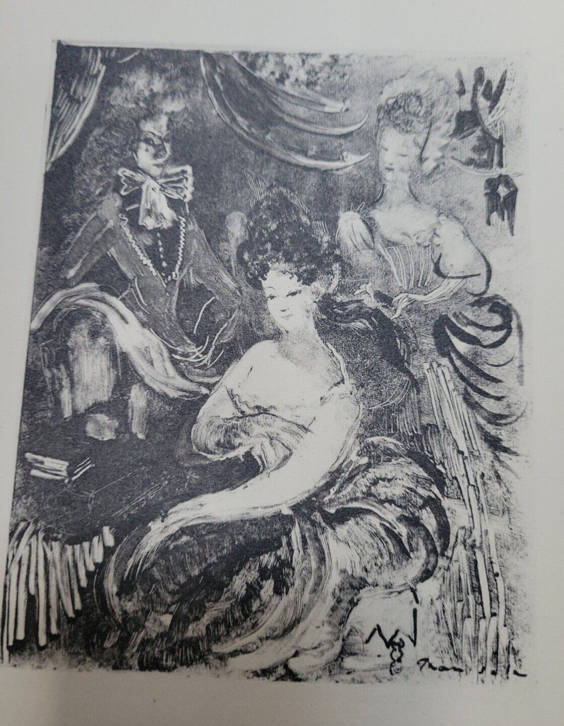 Art Deco Lithograph By FRANÇOIS SALVAT Or RENÉ POIRIER Circa 1943 "Ladies"